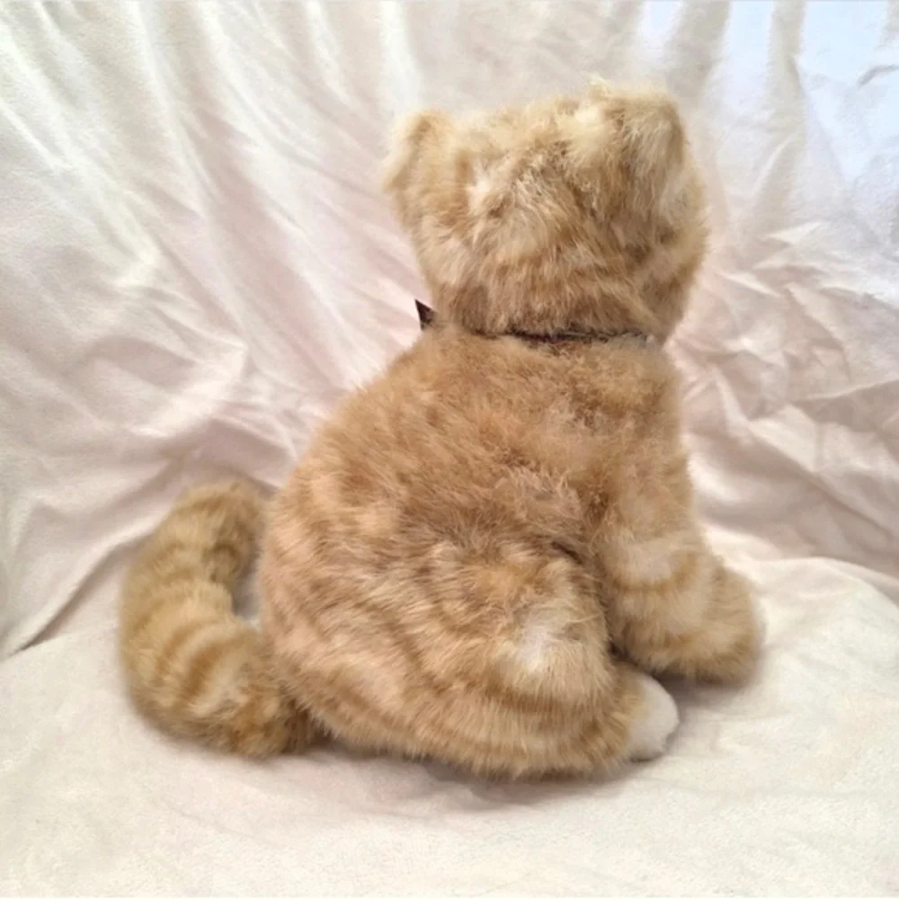 Plush Cat Toy in Light Brown and Cream - Soft Pet Plush
